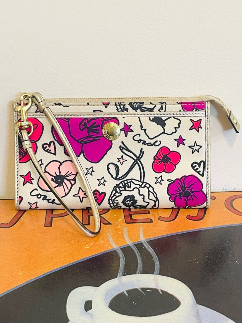 Vintage Coach Poppy Kyra Floral Graffiti Sateen Wallet Wristlet Y2K Rare - Picture 4 of 16